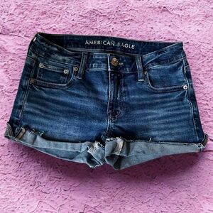 American Eagle Midi Jean Shorts Size 2